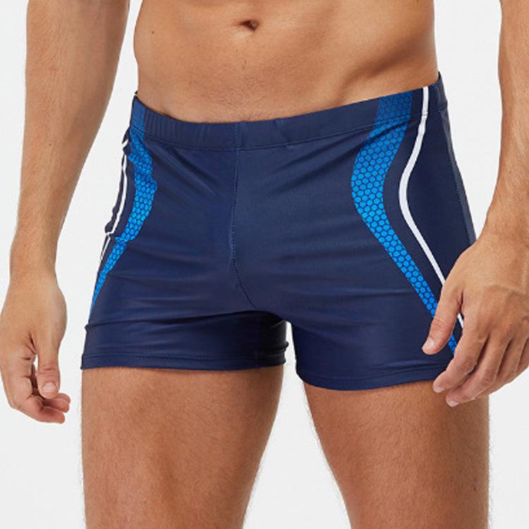 Men's Sexy Plaid Beaded Boxer Swim Trunks - Large Size for Beach or Hot Spring