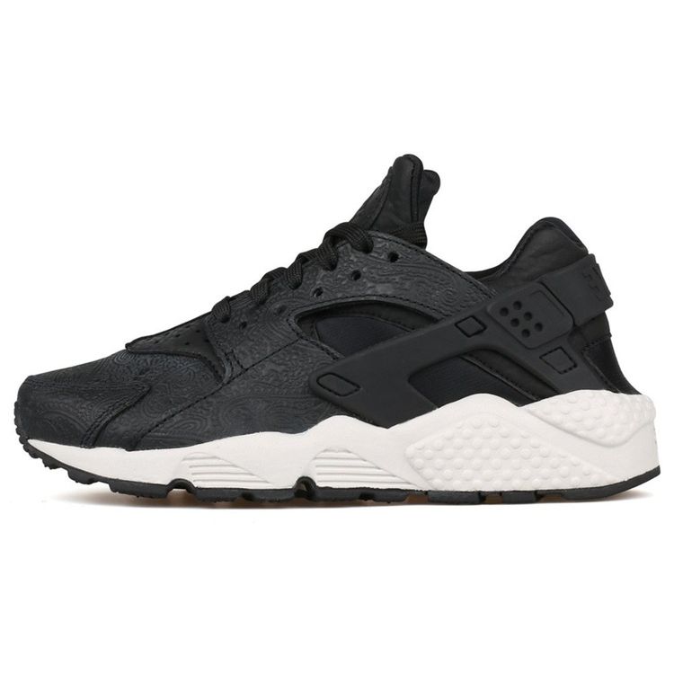 

Черные женские кроссовки Nike Air Huarache Run Premium Black-Light-Bone 683818-010