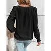 Women's Shirt Spring and Summer 2026 Round Neck Lace Casual Loose Women's Blouses Puff Sleeve Tops Vintage Elegant Solid Color Office Ladies Shirts