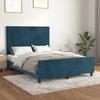 Bed Frame without Mattress Dark Blue 140 x 200 cm Velvet