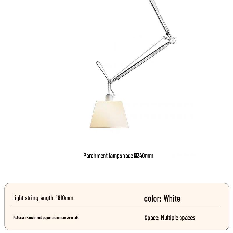 Bauhaus Long Arm Swivel Pendant Lamp - Mid-Century Industrial Design for Restaurant and Reading Spaces.
