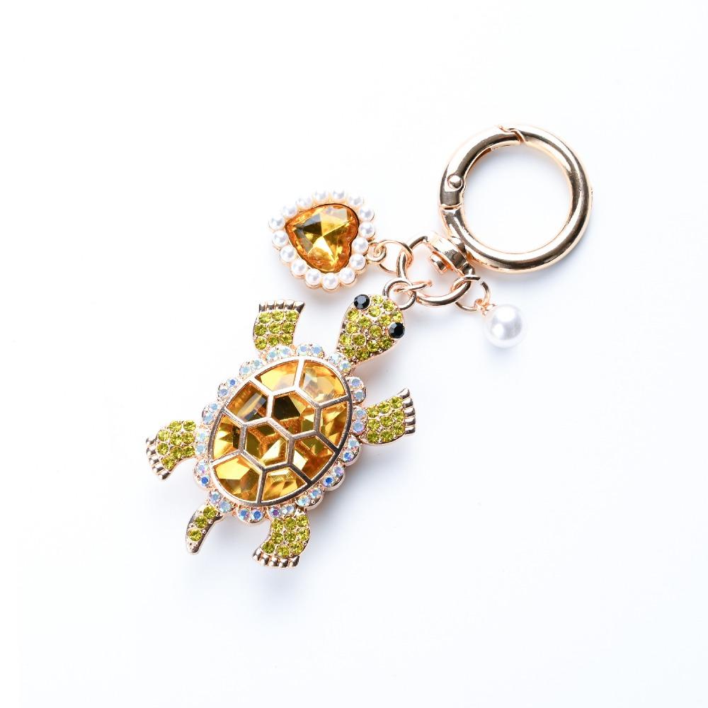 Rhinestone Marine Turtle Pendant Imitation Pearl Ocean Hanging Pendant Turtle Keychain Bag Pendant
