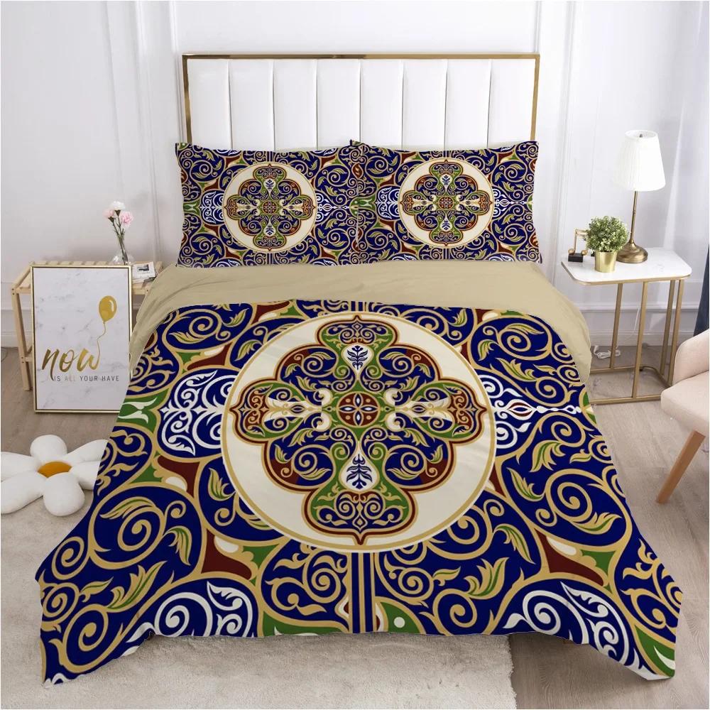 High-End Premium Bed Cover Sets for Bohemian European plus American Style Boho Gold Beding Set Bedrom Warm Comforter Set Quen High Quality