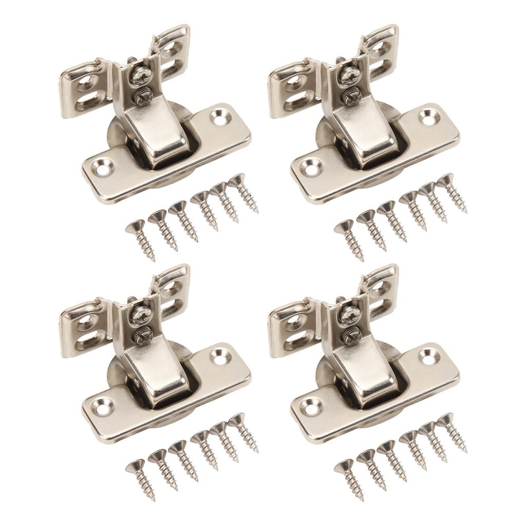 4PCS Cabinet Hinge with 4 Hole Base Cold Rolled Steel Short Arm Cupboard Hinge for Kitchen Bedroom
