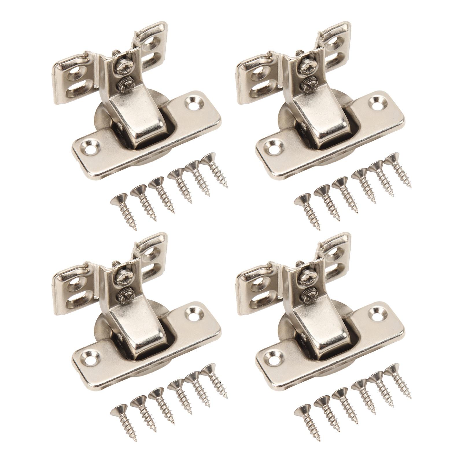 

4PCS Cabinet Hinge with 4 Hole Base Cold Rolled Steel Short Arm Cupboard Hinge for Kitchen Bedroom