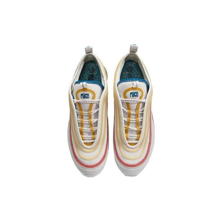 Nike Air Max 97 Retro Print Schnürstoff Low-Top Casual Laufschuhe Herren Sneaker Weiß Blau DV7418-001