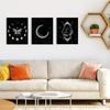 ORIGACH Moon Phases Wall Art Prints, Set of 6, Minimalist Boho Moon Phase Star Witch Wall Prints, Stars Cat Celestial Witch Art Canvas Painting,