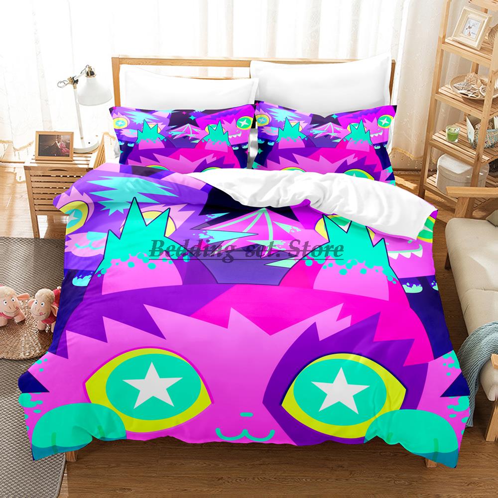 Katze Haustier Simulator X Bettwäsche Set Einzelbett Twin Full Queen King Size Bettset Aldult Kinder Schlafzimmer Bettbezug Sets Anime Bettlaken Set