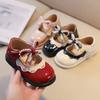 Spring Summer Girl's Shoes Beading Bow-tie Baby Girl Shoes Crystal Princess Dress Shoes Bordered Children Footwear F02262