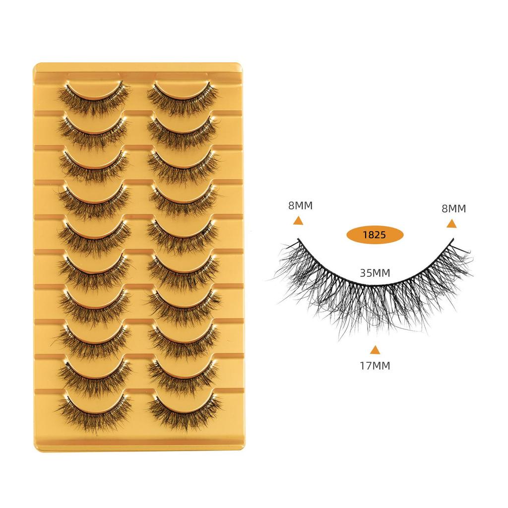 Five-Pair Set of Thick, Curly, 3D Fox-Eye Cat-Eye False Eyelashes