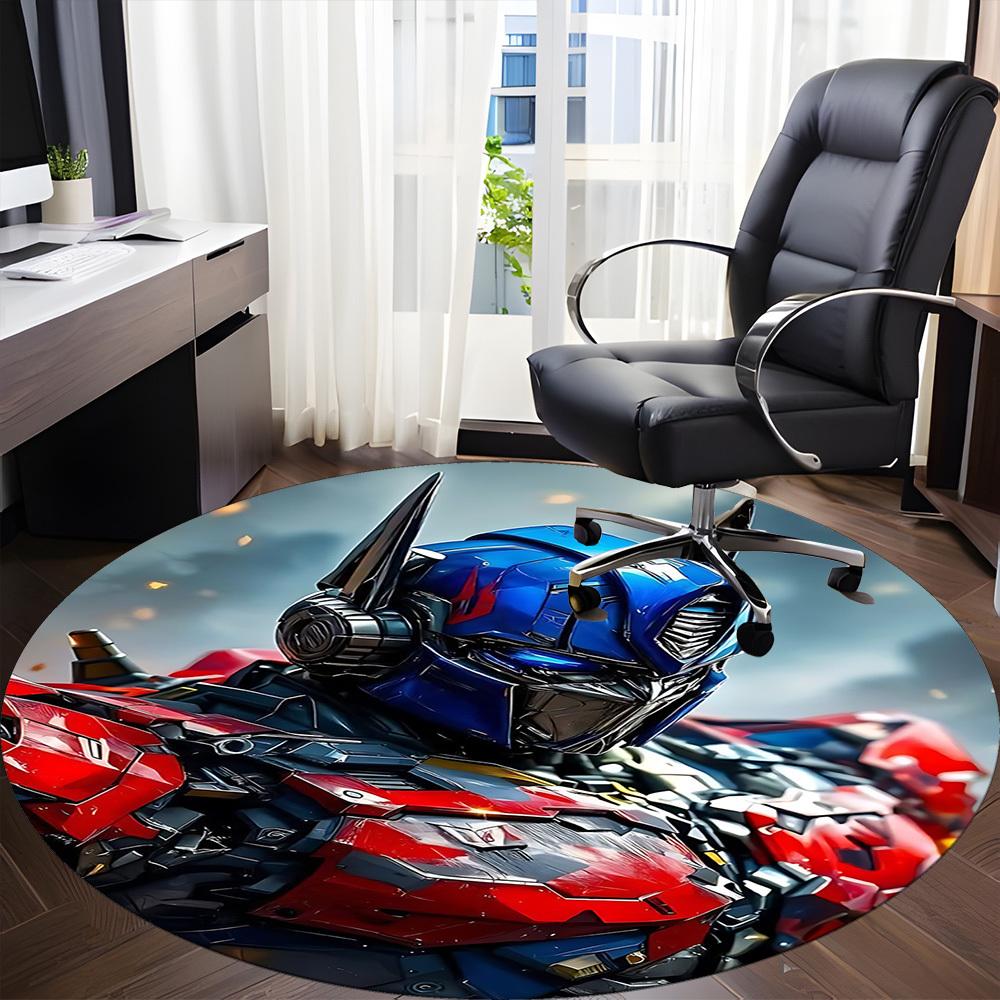 1pc Transformers Optimus Prime Office Round Area Rug, Indoor Mat Suitable For Office, Under Office Chairs Bedroom Living Room Home Decor, Room Deco