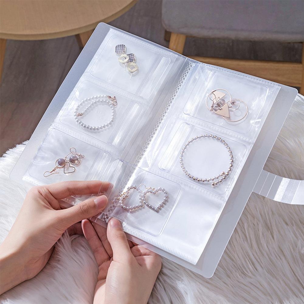 New Transparent Jewellery Storage Book For Earring Rings Necklace Organizer 20 Bags