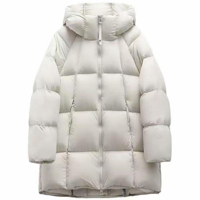 Cangzhou Cotton Clothes Puff Model Soft New Cotton Clothes Cotton Medium and Long Cotton Clothes Women's Hooded Jacket Thickened Cotton Clothes