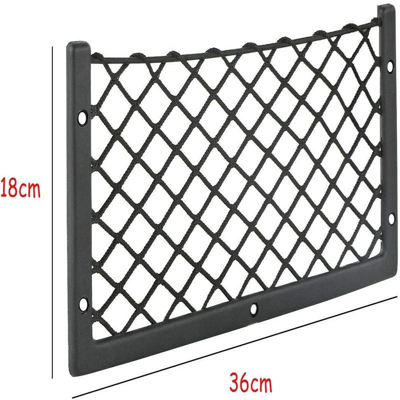 Bolsa de Rede para Carro com Parafusos para Ajuste Seguro em Auto RV Casa Marinho Ônibus Lado do Assento Estrutura de Plástico com Bolsa de Armazenamento de Rede de Malha Elástica