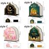 Wooden Eid Mubarak Tissue Box Decorative Large Capacity Tissue Storage Box Anti-slip Tissue Dispenser Eid Al Fitr Celebration