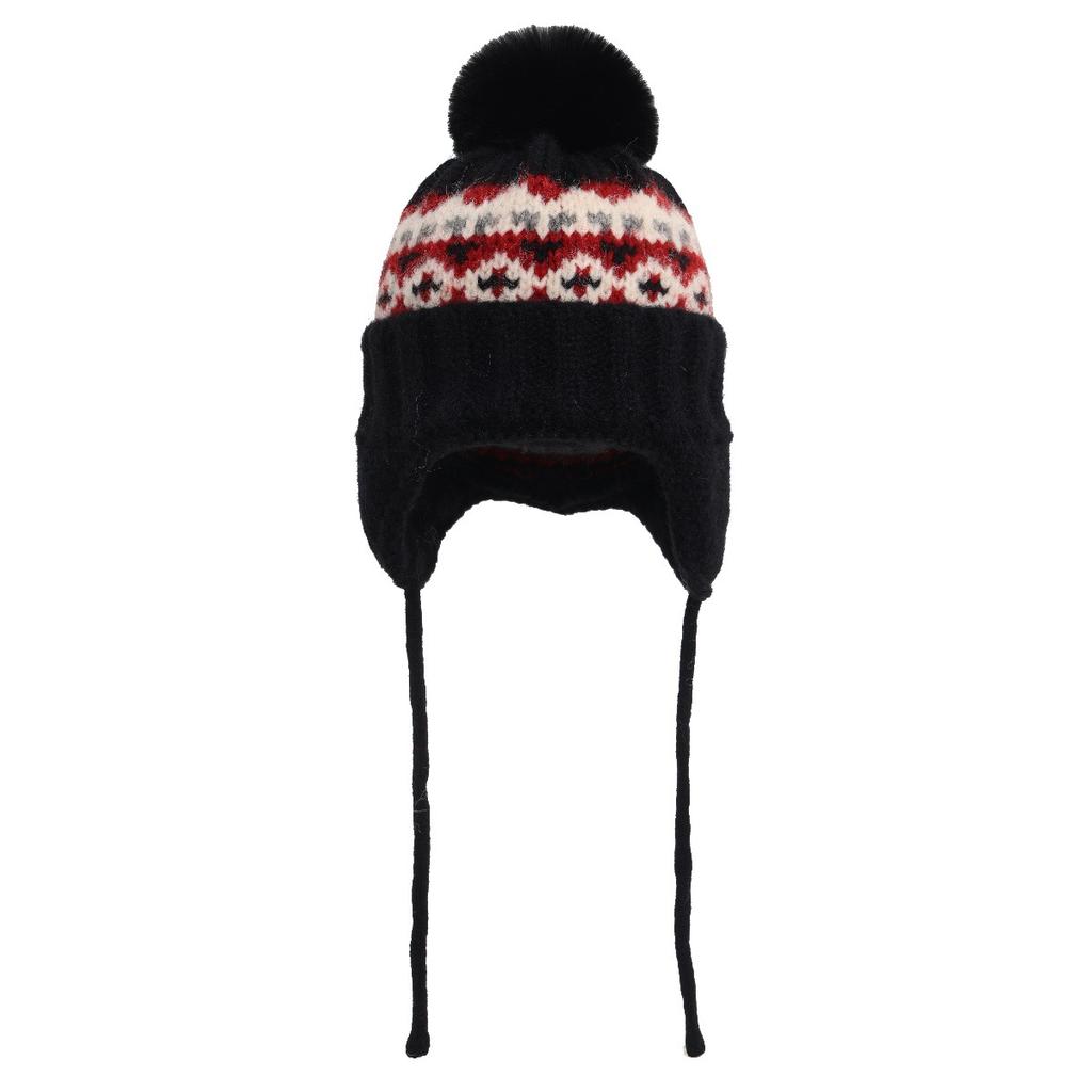 Fair Island wind knitted hat children's ear protection Lei Feng hat autumn and winter big head circumference retro jacquard warm and cold scarf