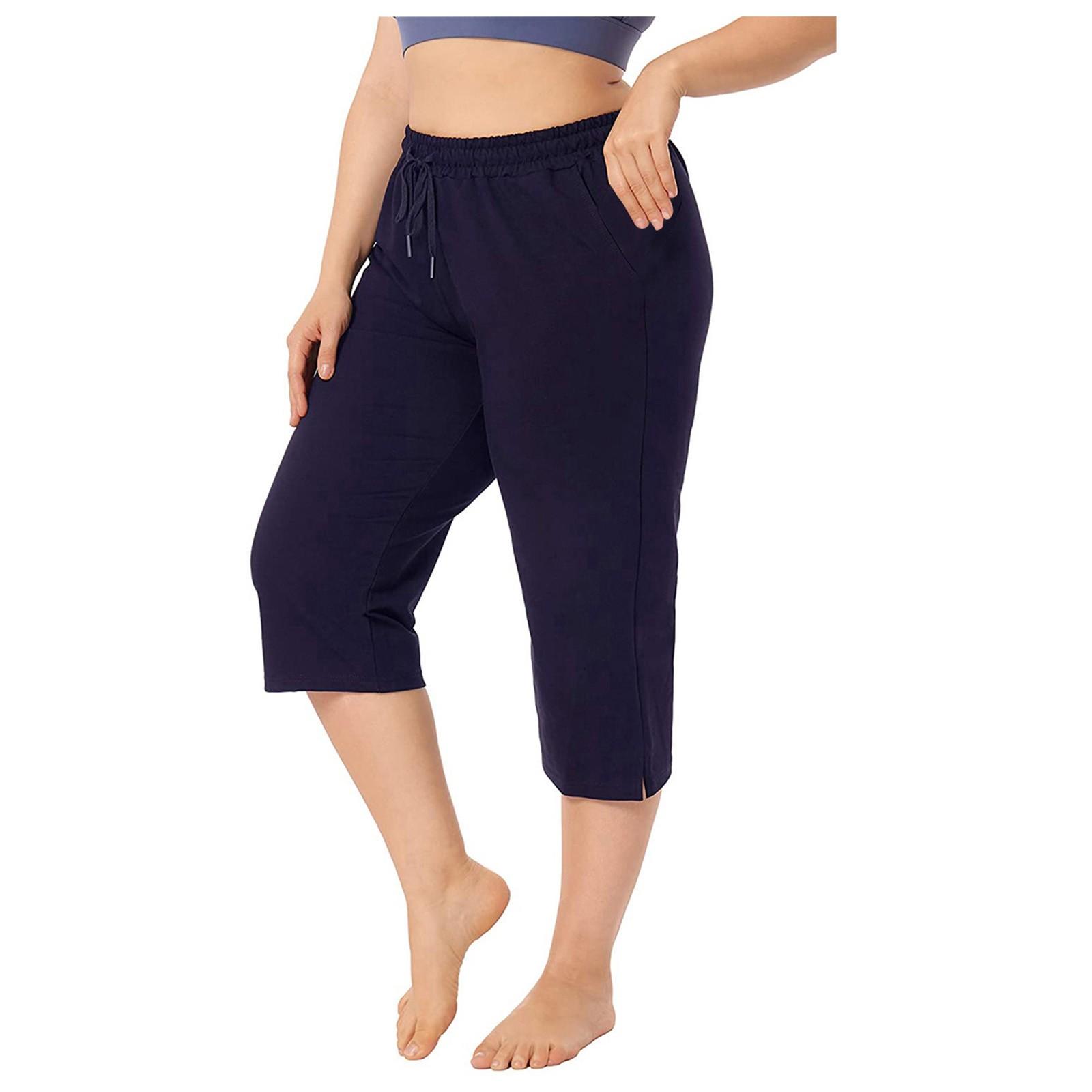 

Новые женские модные повседневные укороченные брюки размера плюс на шнуровке L