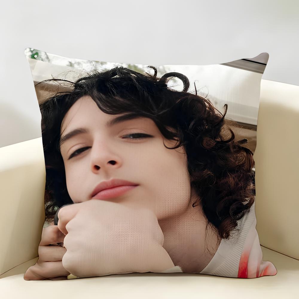Actor FFinn WWolfhard Cushion Cover Natural Linen Organic Fabric DoubleSided Printing Room Sofa Decor Pillow Case