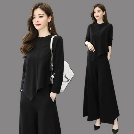 Elegant Wide-Leg Pants and Blazer Set - Slimming and Stylish for Mature Women In Spring and Autumn