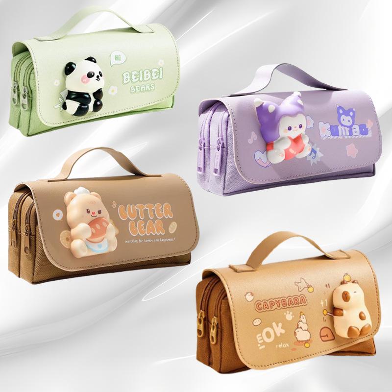 

2025 Многослойный пенал-капибара, устойчивый к пятнам, для учеников начальной школы