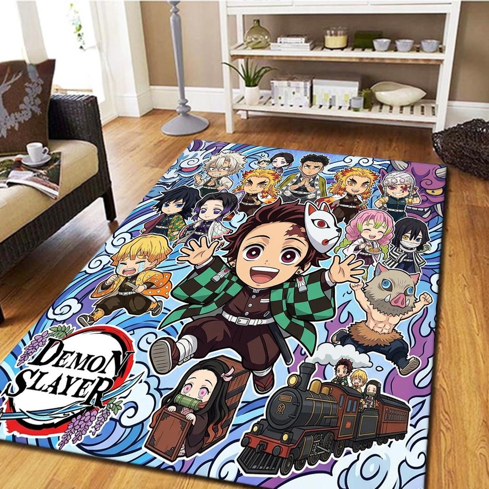 Ковер для гостиной и спальни Demon Slayer Kimetsu no Yaiba, Домашний декор, Коврик с изображением из фильма, Крутой игровой коврик для пола -HE20 60x90cm