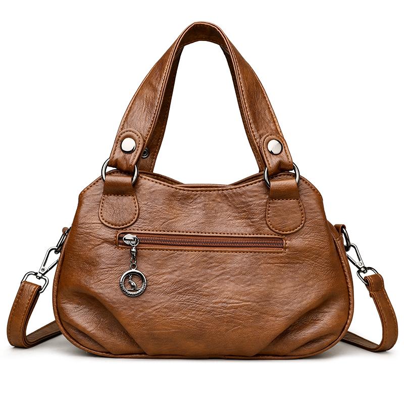 Damen Weiches Leder Große Kapazität Tasche Handtasche für Mütter mittleren Alters Schulter Umhängetasche