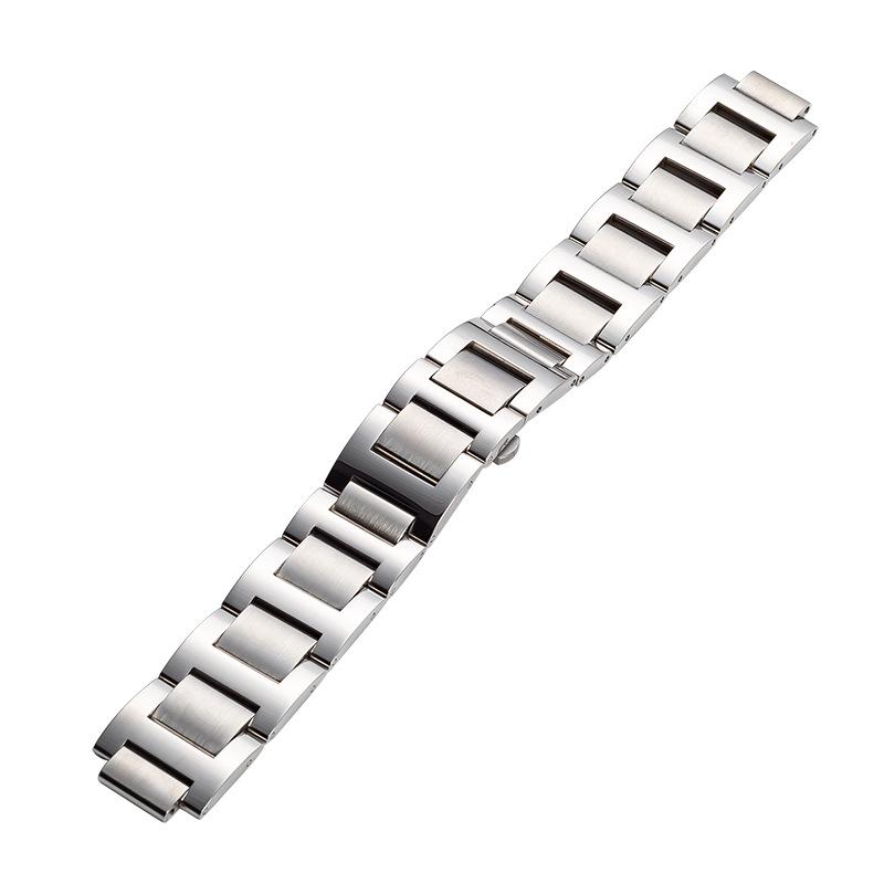 Stainless Steel Replacement Strap for Cartier Ballon Bleu - Men's & Women's Convex Mouth Watch Bracelet