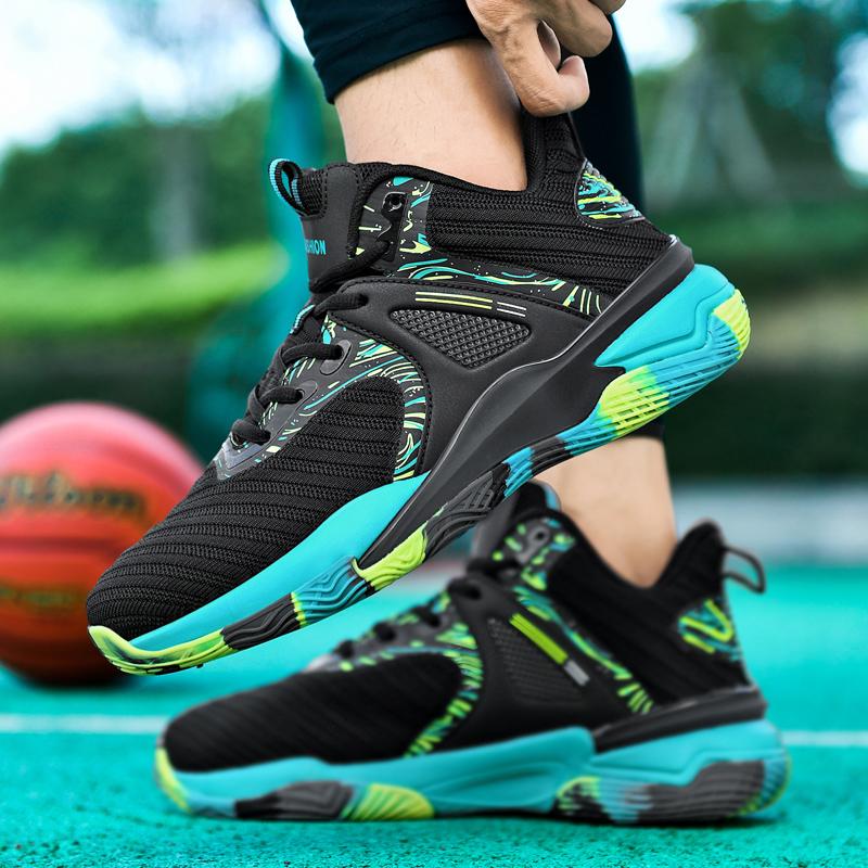 Herren Bequeme Ultraweiche Basketballschuhe und Atmungsaktive Schnür-Sneaker