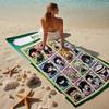 proof beach towel with a Demon Slayer characters1 pattern - soft,absorbent,quick-drying,machine washable - perfect for swimming,camping,bathing