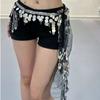 Cymbal Sequins Tassel Waist Wrap Adjustable Tie Dance Hip Skirt Stage Waist Chain  Kpop Performance