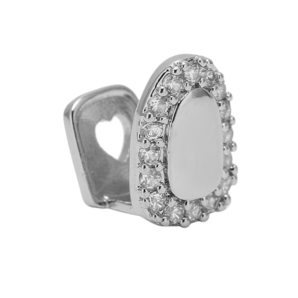 Parlayan Tek Hip Hop Takma Diş Cadılar Bayramı Festivali Hip Hop Diş Dekorasyonu Erkekler Kadınlar içinGümüş