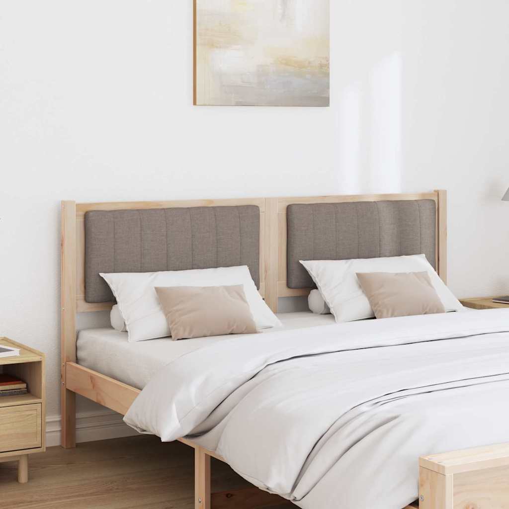Upholstered Headboard In Brown 160 Cm Solid Pine Wood