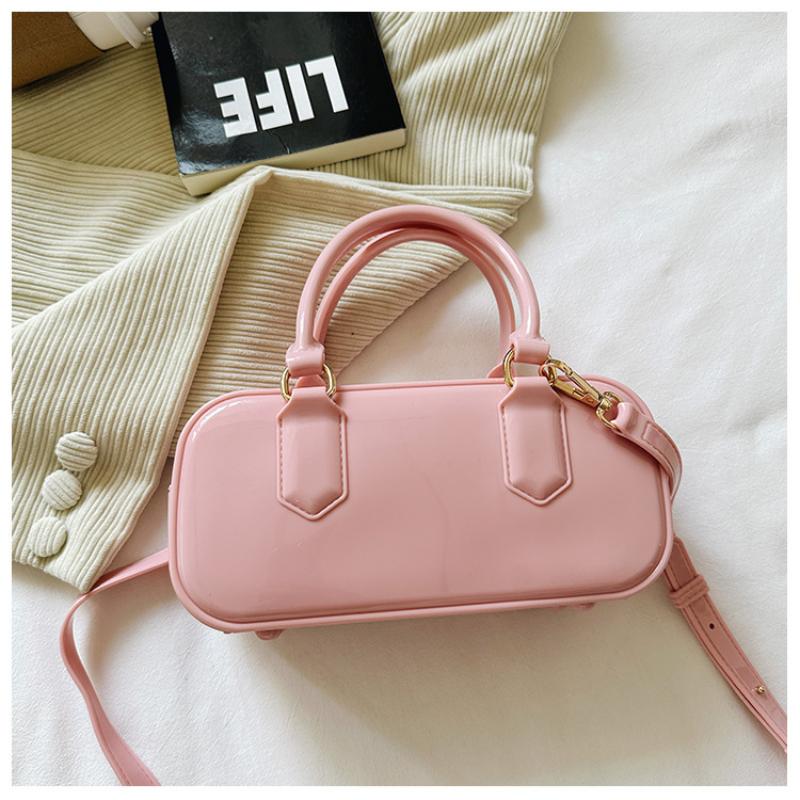 Solid Color Jelly Hobos Handbag Casual Dirty Resistant Crossbody Bag Pvc Waterproof Crossbody Satchel Cosmetic Storage Bag