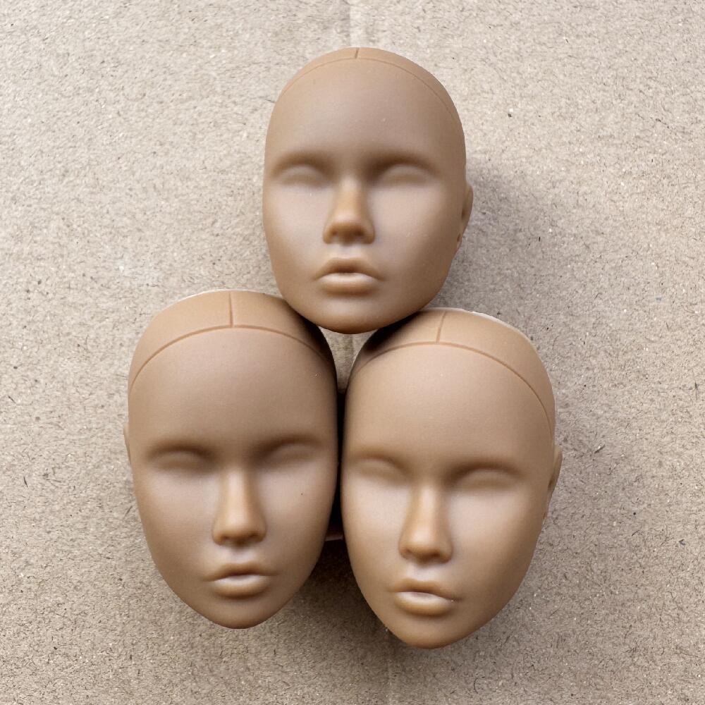 Poppy Blank Face Doll Heads DIY Practice Make-up Bald 1/6 Head Parts For Crafting And Doll Making Cream White Beige Skin Tone