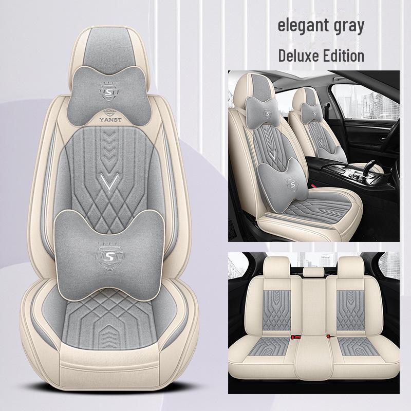

Чехол на подушку сиденья автомобиля из льна New Style Four Seasons Universal Deluxe Edition серый