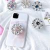 Luxury Crystal Diamond Flower Gemstone Mobile Phone Decorative Sticker Bracket Air Cushion Diamond Bracket Douyin Telescopic Sticker Female