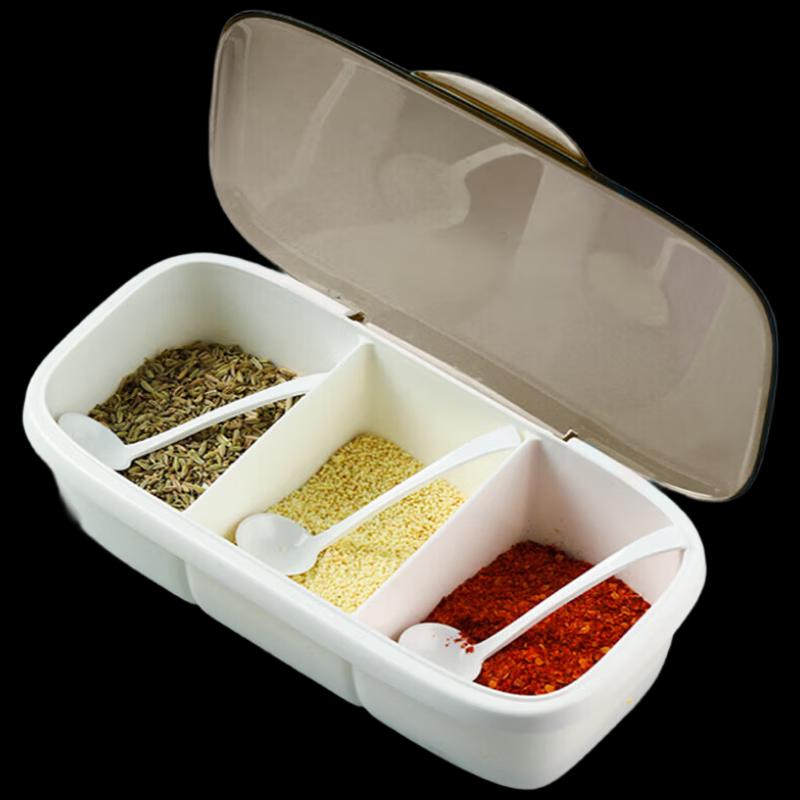 Tea Flower 3-Compartment Seasoning Box