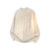 2025 Autumn/Winter Men's Round Neck Trendy Cable Knit Sweater Jacket