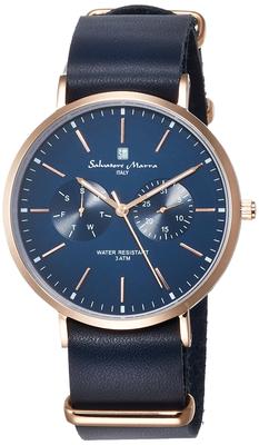 Orologio sottile prodotto originale importato blu [Salvatore Mara] Multi-Calendario SM15117-PGNVPG Uomo