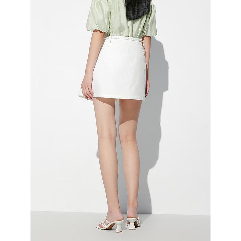 PEACEBIRD Women's Pleated Denim A-Line Skirt