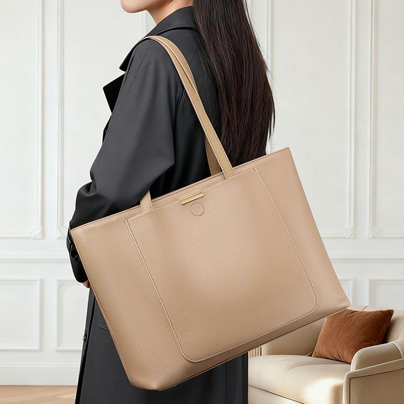 Premium Top Layer Cowhide Tote Bag High-End Large Capacity Genuine Leather Women's Bag Fashion Versatile Commuter Tote Bag