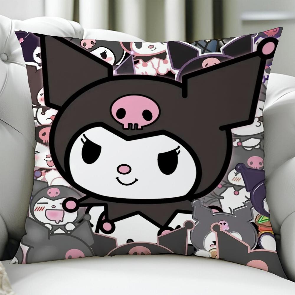 Kawaii S-Sanrio Family Cushion Cover Birthday Anniversary Gifts Double Sided Printed Zipper Cushion Cover Soft Skin Bedding