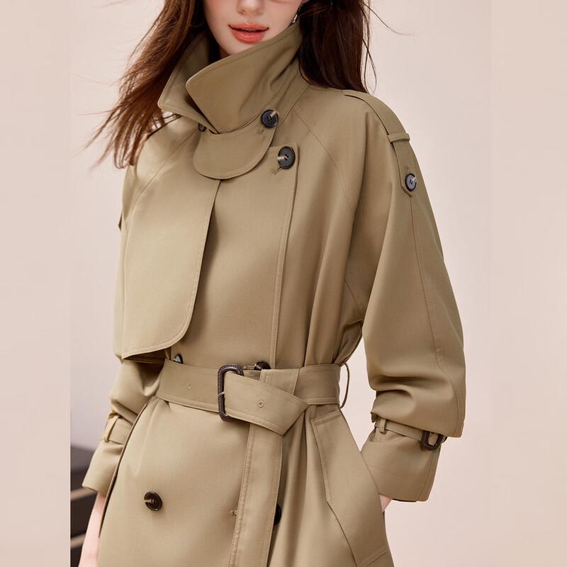 Bailuyu Retro Double-breasted Khaki Trench Coat