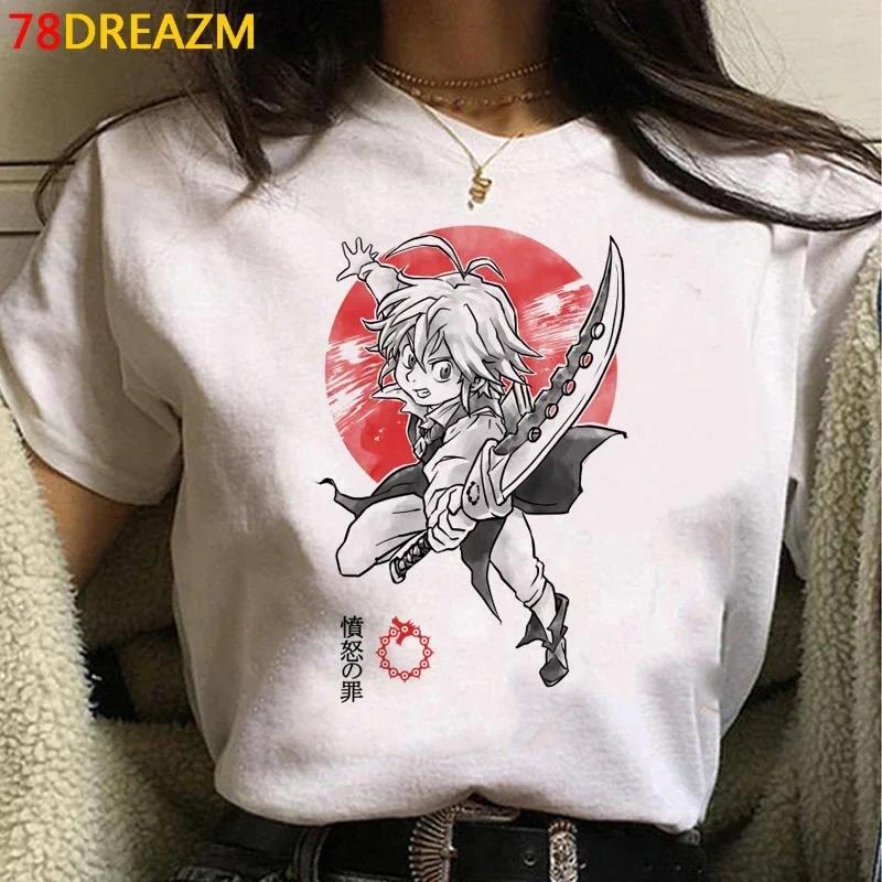 Japanischer Manga Seven Deadly Sins T-ShirtKawaii Cartoon Nanatsu NoTaizai Meliodas Muster T-Shirtsommeroberteilanime T-Shirt
