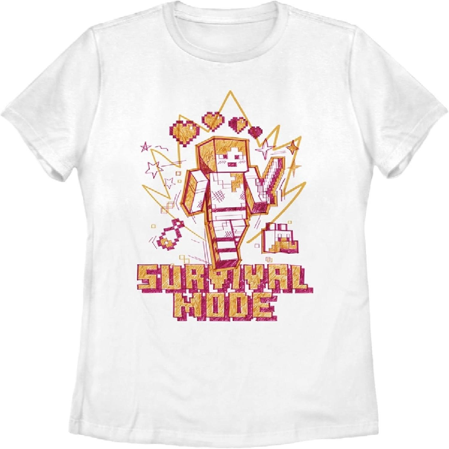 Женская футболка Fifth Sun с принтом Minecraft Режим выживания S