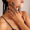 Dark Skull Ring Set Punk Spider Serpentine Ring Set Halloween