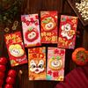 6/12 Stück Chinesische Traditionelle Glücksgeldbeutel Cartoon Pferdejahr Roter Umschlag Kreativ 2026 Neujahrs-Rotpaket