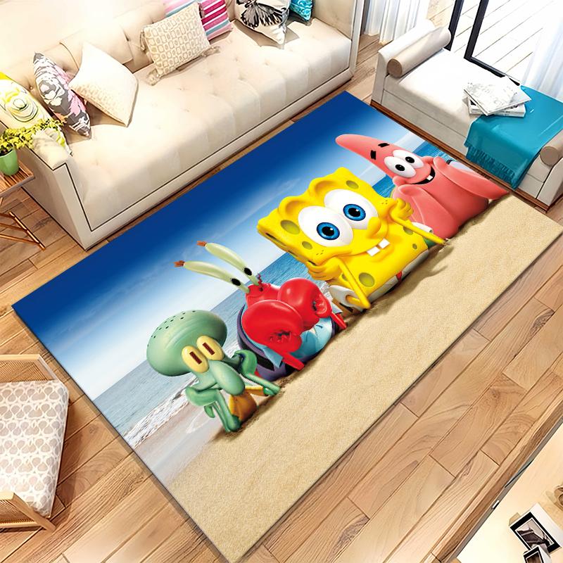 Funny S-SpongeBob Patrick Star Cartoon Living Room Non-Slip Area Rug Soft Carpet for Bedroom Playroom Sofa,Home Decor Doormat