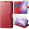 Foldable Case - BOOLING - for Samsung Galaxy S26 Plus - Shockproof Synthetic Leather - 2 Screens - Red