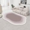 Modern Irregular Oval Carpet Living Room Simple Style Decoration Bedroom Bedside Plush Rugs Bathroom Washable Non-slip Door Mat